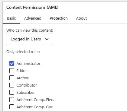 Content permission AME